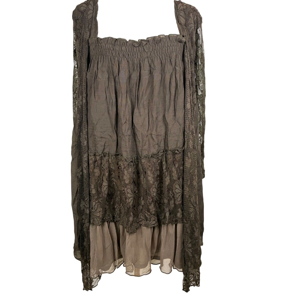 NWT Womens Dress XL Cottage Oversized Ruffle Lace Boho Whimsigoth Fairy Grunge